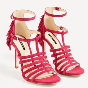 Fuchsia Fringe High Heal